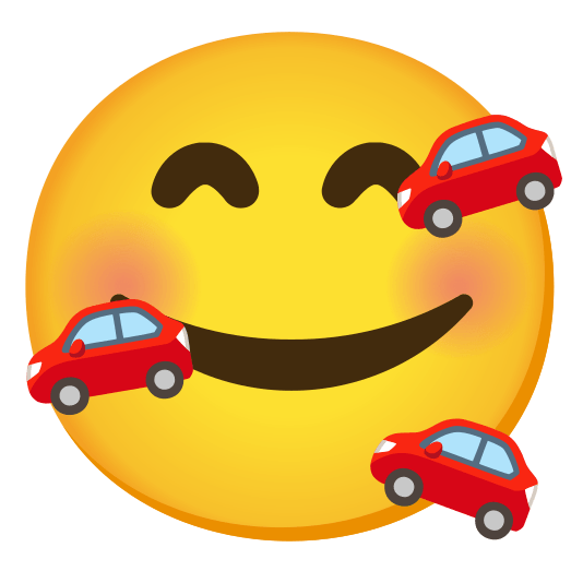 smiling face with 3 hearts car
