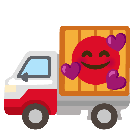 smiling face with 3 hearts truck