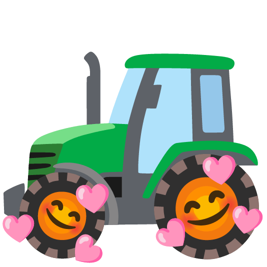 smiling face with 3 hearts tractor