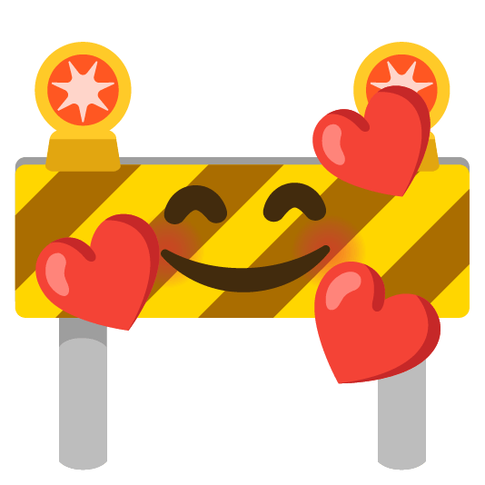 smiling face with 3 hearts construction
