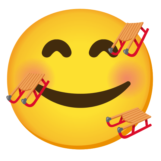 smiling face with 3 hearts sled