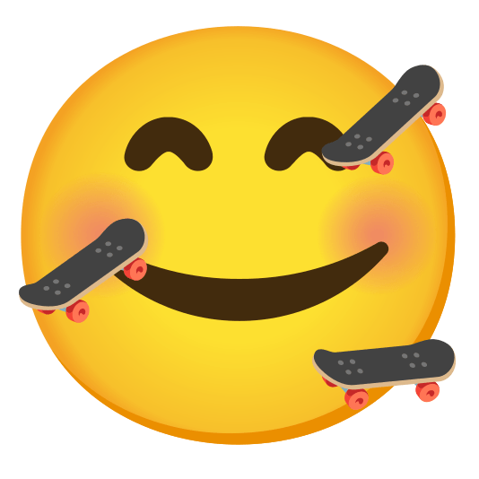 smiling face with 3 hearts skateboard