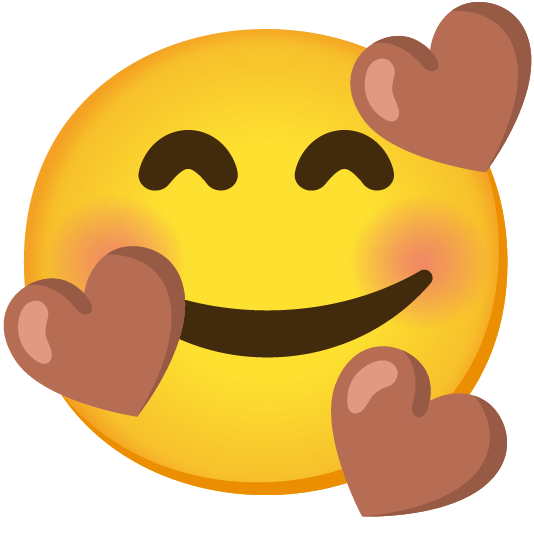smiling face with 3 hearts brown heart