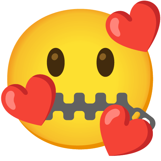 smiling face with 3 hearts zipper mouth face