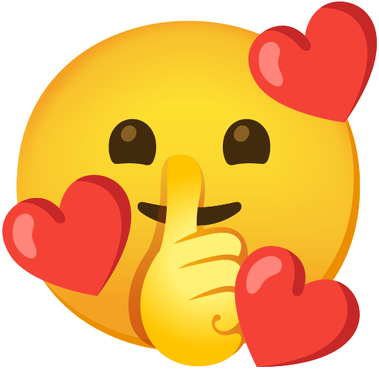 smiling face with 3 hearts shushing face