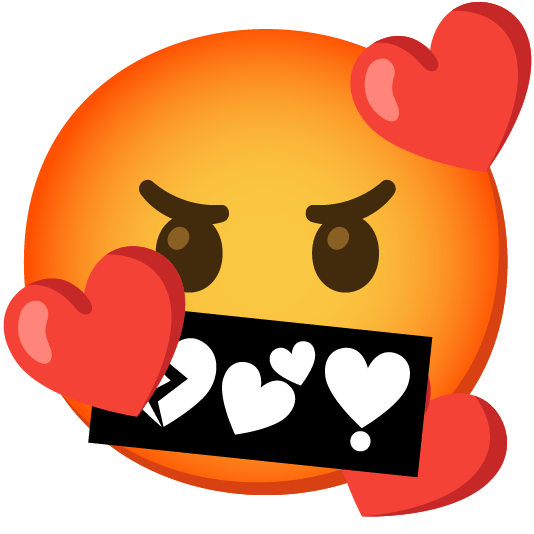 smiling face with 3 hearts face with symbols on mouth