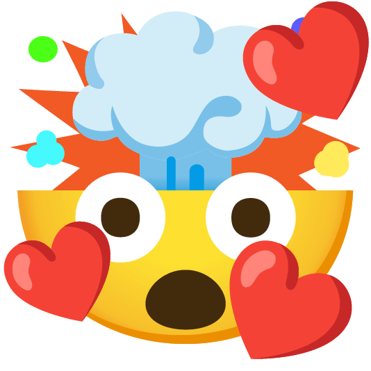 smiling face with 3 hearts exploding head