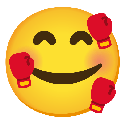 smiling face with 3 hearts boxing glove