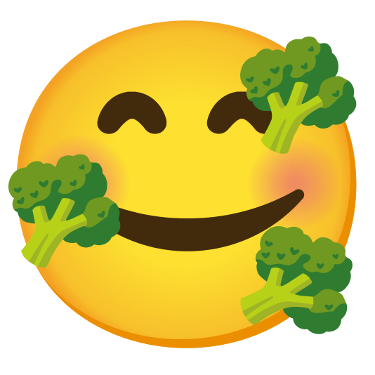 smiling face with 3 hearts broccoli