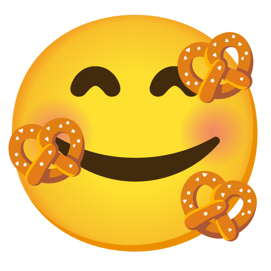 smiling face with 3 hearts pretzel