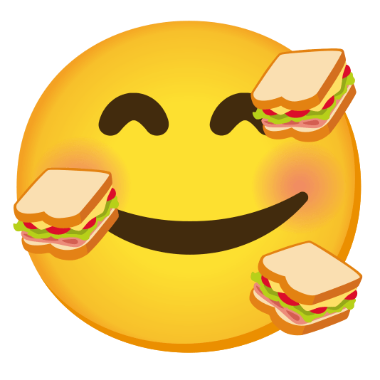 smiling face with 3 hearts sandwich