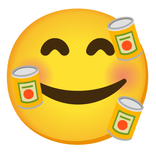 smiling face with 3 hearts canned food