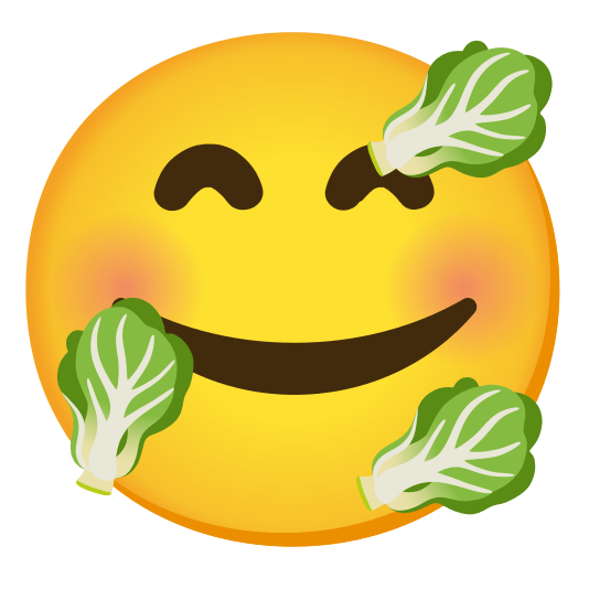 smiling face with 3 hearts leafy green