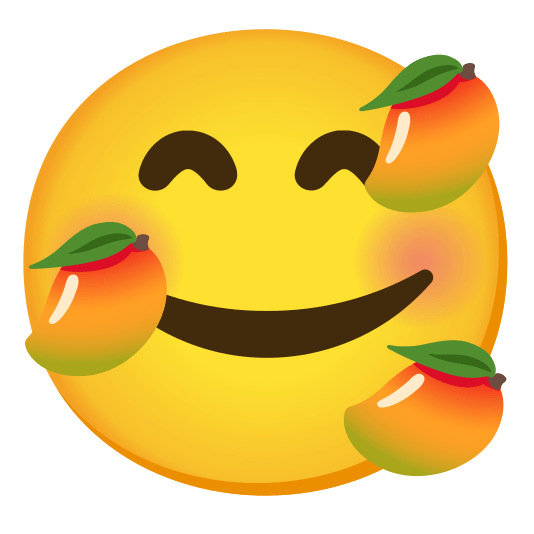 smiling face with 3 hearts mango
