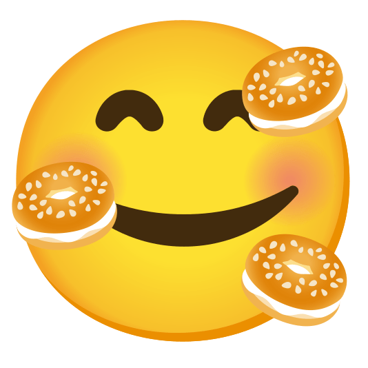 smiling face with 3 hearts bagel