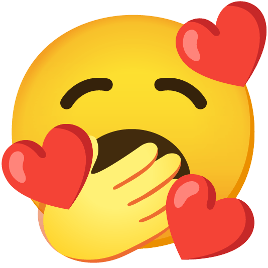 smiling face with 3 hearts yawning face