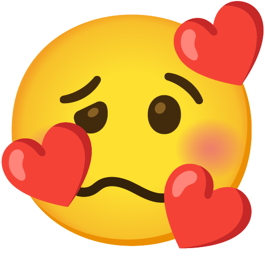smiling face with 3 hearts woozy face