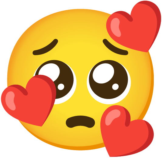 smiling face with 3 hearts pleading face