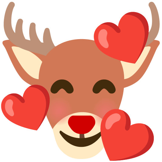 smiling face with 3 hearts deer