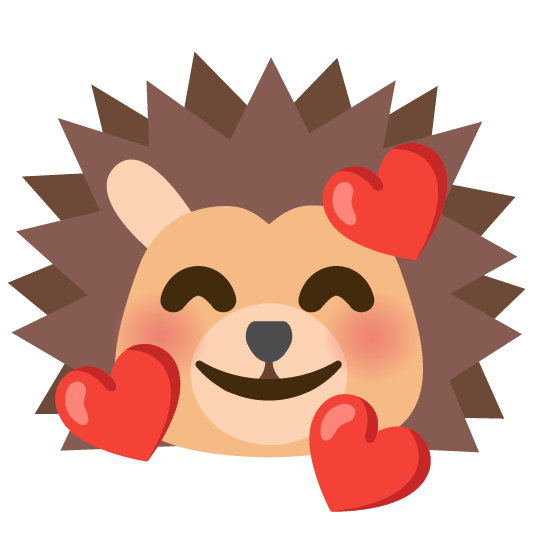 smiling face with 3 hearts hedgehog