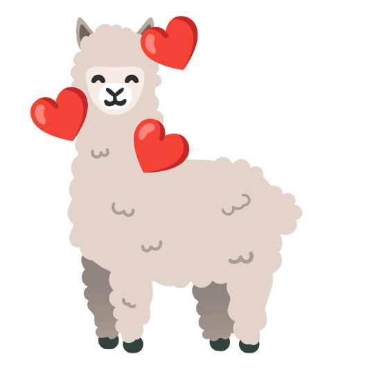 smiling face with 3 hearts llama