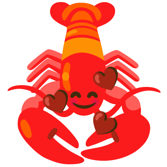 smiling face with 3 hearts lobster
