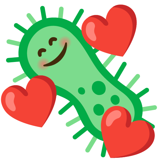 smiling face with 3 hearts microbe