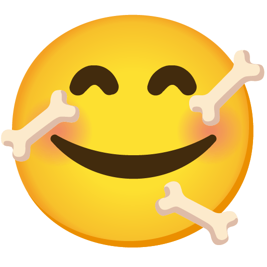 smiling face with 3 hearts bone