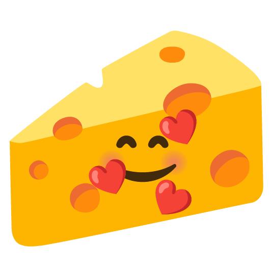 smiling face with 3 hearts cheese wedge
