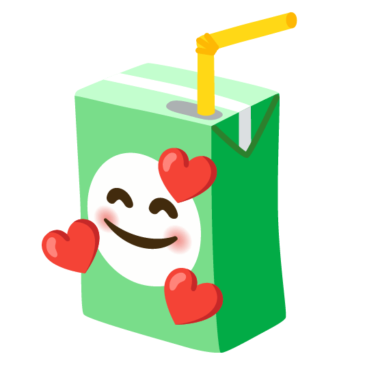 smiling face with 3 hearts beverage box