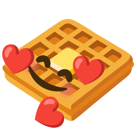 smiling face with 3 hearts waffle