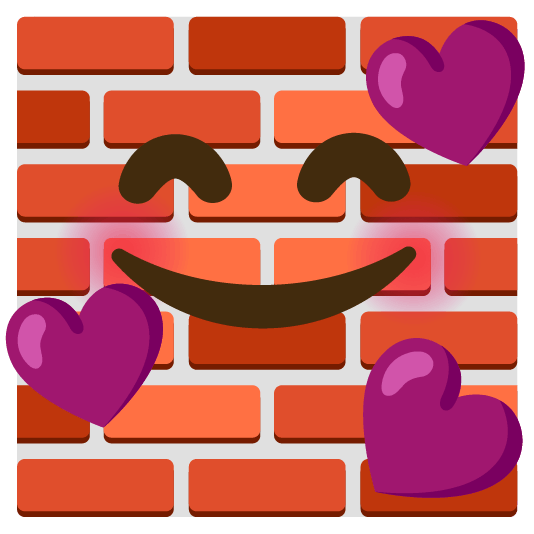 smiling face with 3 hearts bricks