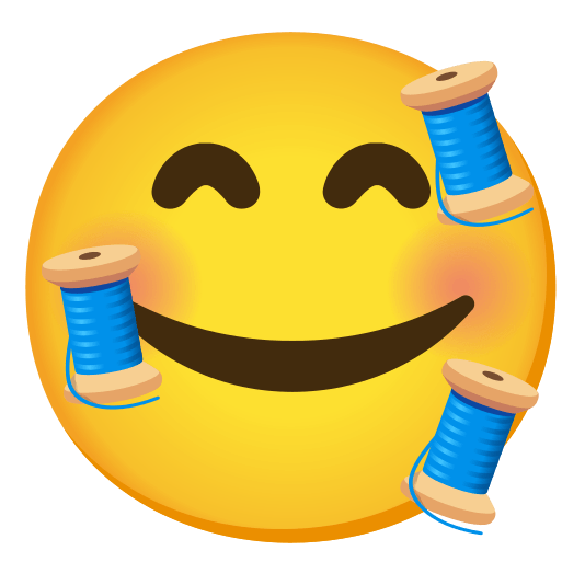 smiling face with 3 hearts thread