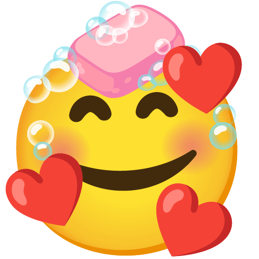 smiling face with 3 hearts soap