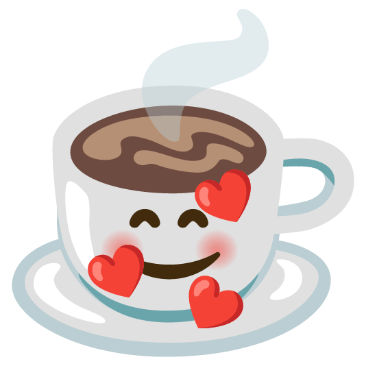 smiling face with 3 hearts coffee