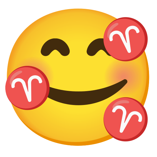 smiling face with 3 hearts aries