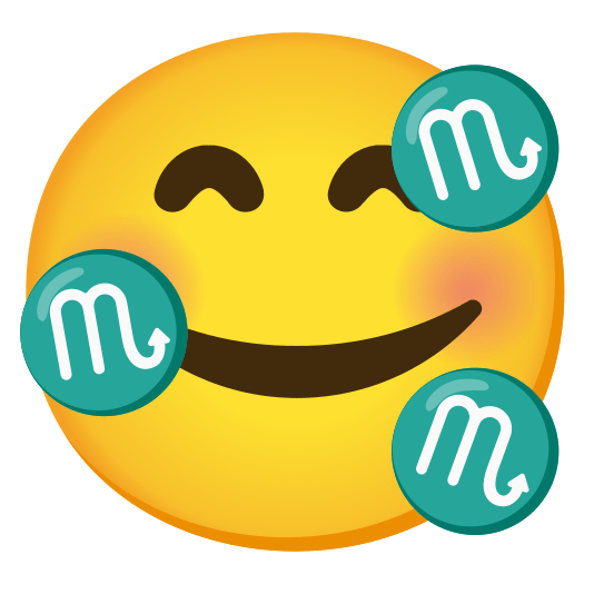 smiling face with 3 hearts scorpius