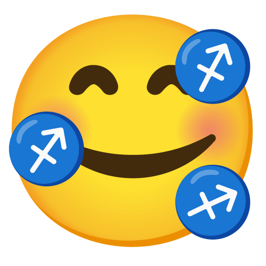 smiling face with 3 hearts sagittarius
