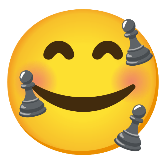 smiling face with 3 hearts chess pawn
