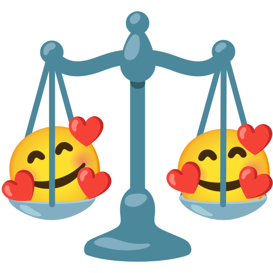 smiling face with 3 hearts scales