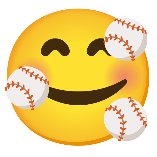smiling face with 3 hearts baseball