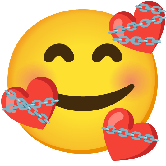 smiling face with 3 hearts chains