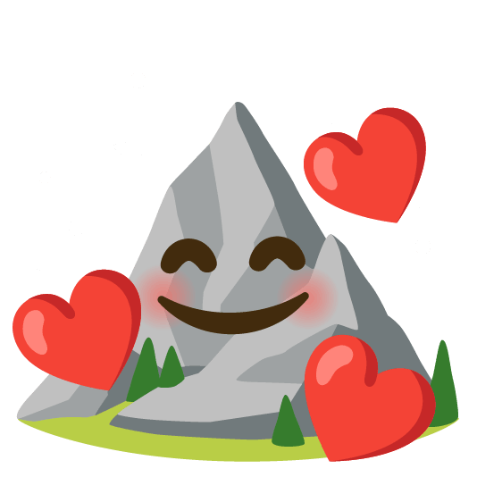 smiling face with 3 hearts mountain