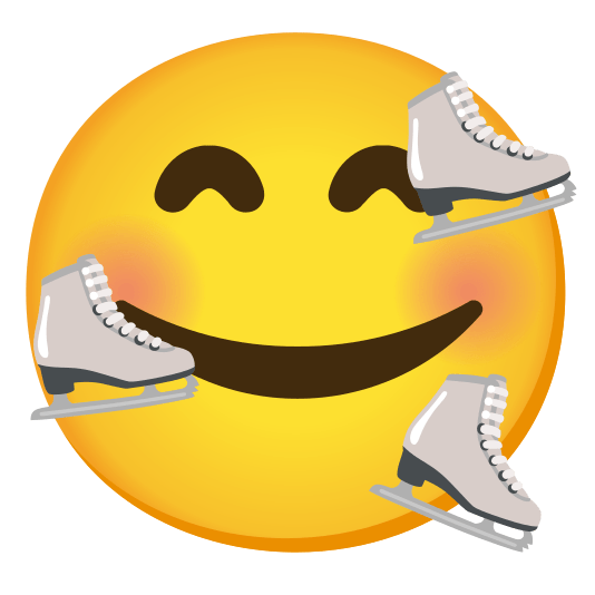 smiling face with 3 hearts ice skate