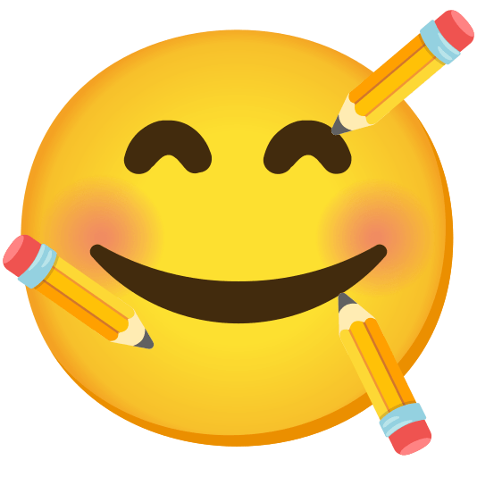 smiling face with 3 hearts pencil2