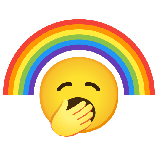 yawning face rainbow