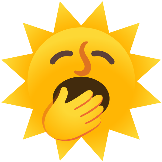 yawning face sun with face