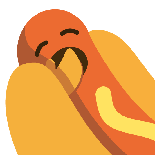 yawning face hotdog
