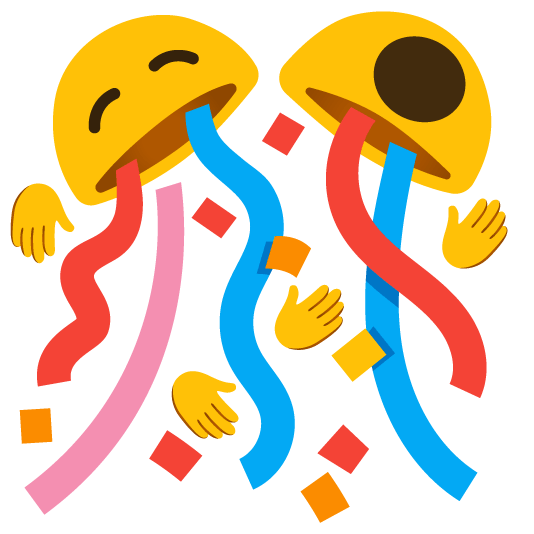 yawning face confetti ball