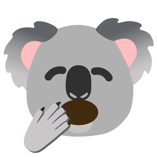 yawning face koala
